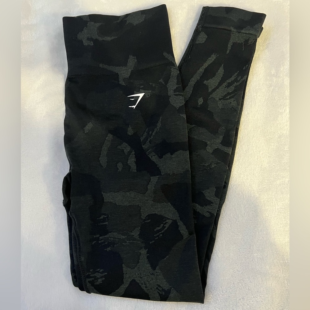 Gymshark Adapt Camo Seamless Leggings - Savanna | Black
